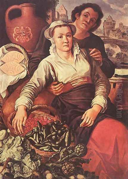 Market Scene Oil Painting by Joachim Beuckelaer