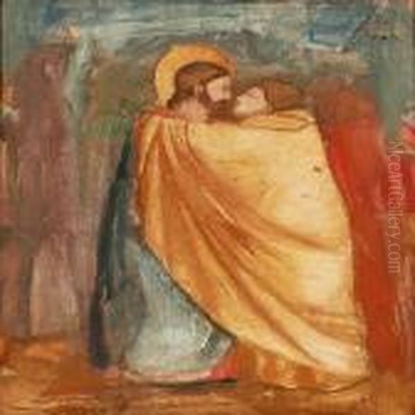 Jesus Og Judas Oil Painting by Ernst Zeuthen