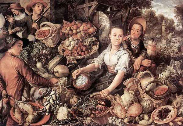 The Vegetable Market 1567 Oil Painting by Joachim Beuckelaer