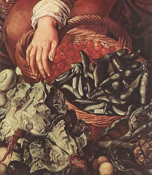 Market Scene (detail) Oil Painting by Joachim Beuckelaer