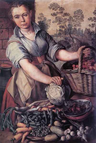 Vegetable Seller Oil Painting by Joachim Beuckelaer