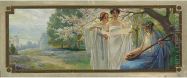 Spring Concert Oil Painting by Carl Zewy