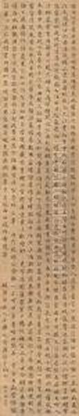 Poems By Wang Shizhen In Small Standard Script Calligraphy Oil Painting by Lin Zexu