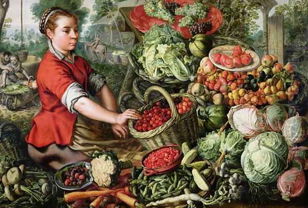 The Vegetable Seller Oil Painting by Joachim Beuckelaer