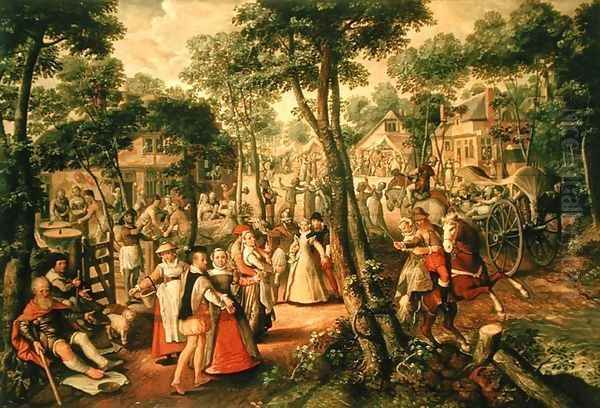 Country Celebration, 1563 Oil Painting by Joachim Beuckelaer