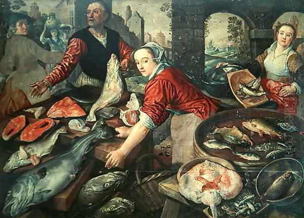 The Fish Market 2 Oil Painting by Joachim Beuckelaer