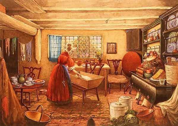 A Farm Kitchen at Clifton Oil Painting by Mary Ellen Best