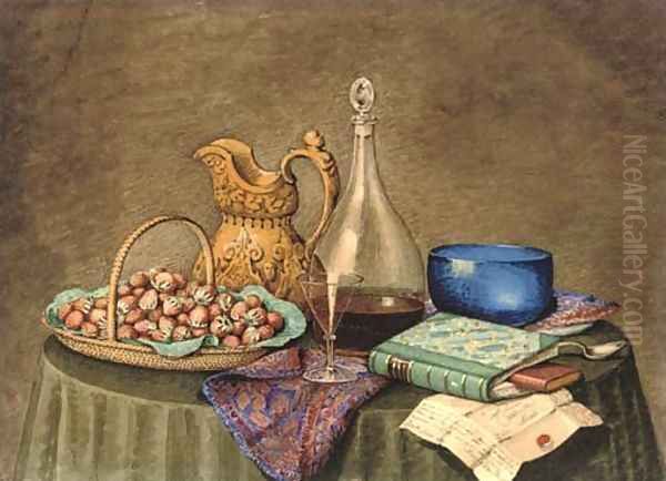 The ingredients for a summer picnic Oil Painting by Mary Ellen Best