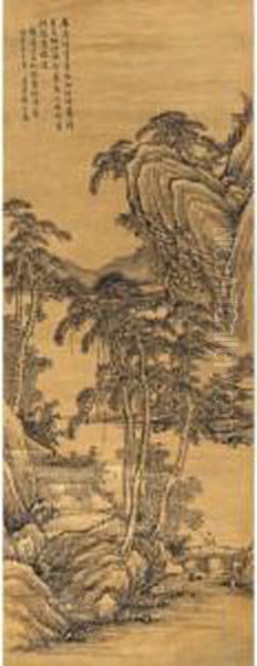 Scholar Under The Pine Oil Painting by Zhang Zhiwan