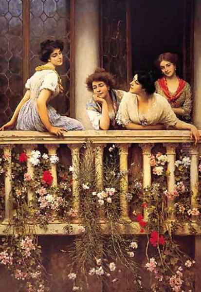 Balcony Oil Painting by Eugene de Blaas