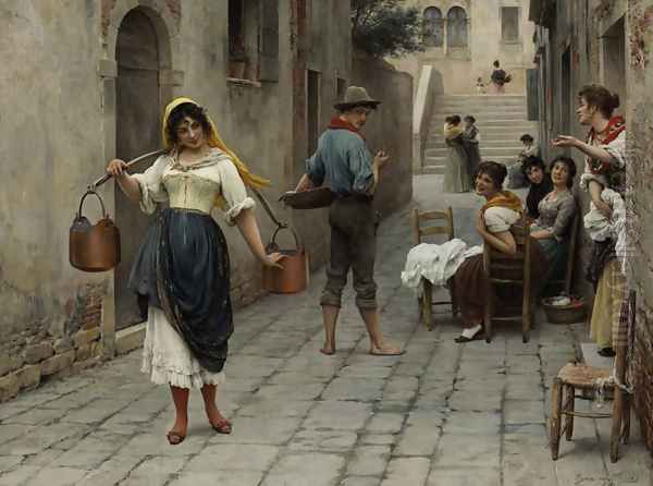 Catch of the day 1898 Oil Painting by Eugene de Blaas