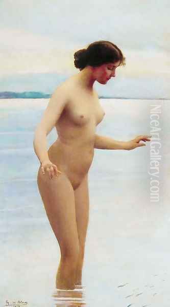 In the Water Oil Painting by Eugene de Blaas