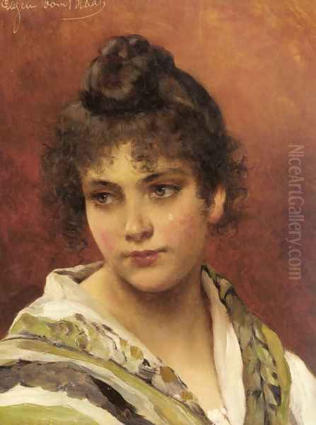 A Young Beauty I Oil Painting by Eugene de Blaas