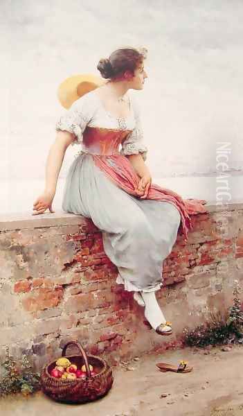 A Pensive Moment Oil Painting by Eugene de Blaas