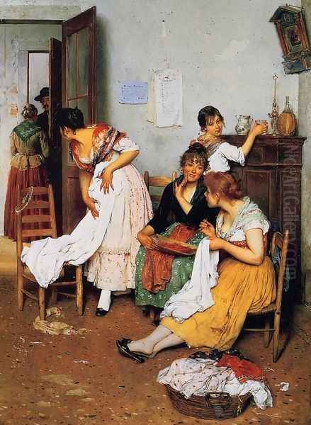 The New Suitor Oil Painting by Eugene de Blaas