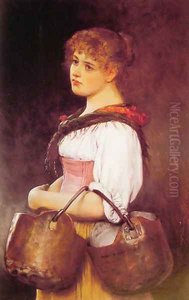 The Milkmaid Oil Painting by Eugene de Blaas