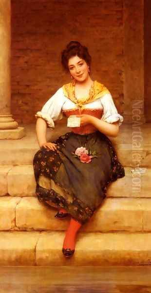 The Love Letter 2 Oil Painting by Eugene de Blaas