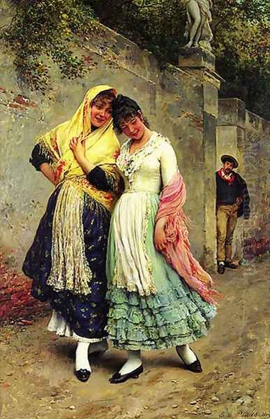 The Flirtation I Oil Painting by Eugene de Blaas