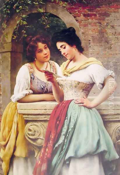 Shared Correspondance Oil Painting by Eugene de Blaas