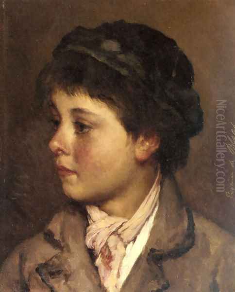 Head of a Young Boy Oil Painting by Eugene de Blaas