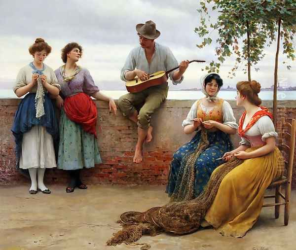 The Serenade Oil Painting by Eugene de Blaas