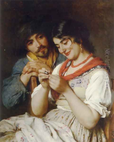 The Seamstress Oil Painting by Eugene de Blaas