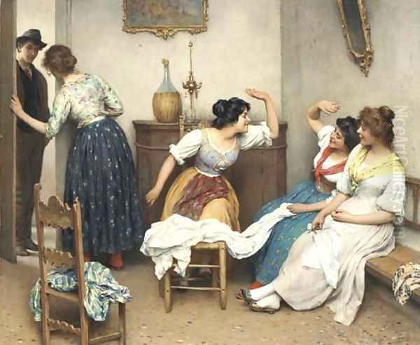 The New Suitor 2 Oil Painting by Eugene de Blaas