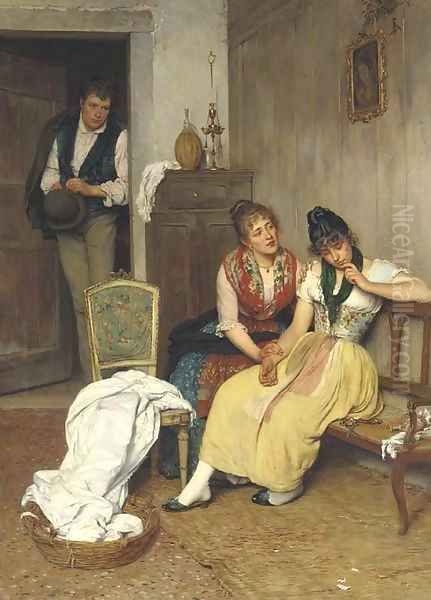 After the quarrel Oil Painting by Eugene de Blaas