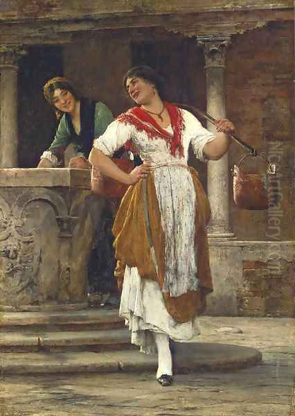 Die Wassertragerin (The Water Carrier) Oil Painting by Eugene de Blaas