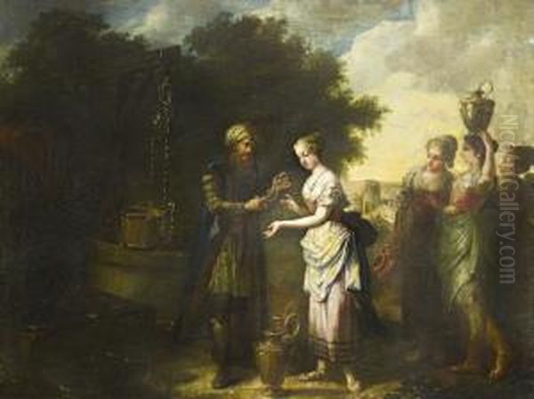 Rebecca At The Well Oil Painting by Januarius Zick