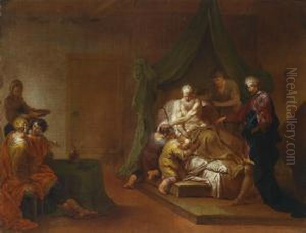 Jacob Blessing The Sons Of Joseph Oil Painting by Januarius Zick