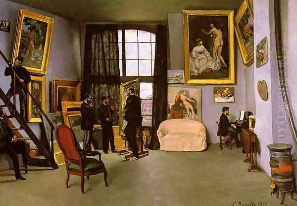 The Artist's Studio - Rue de la Condamine 1870 Oil Painting by Frederic Bazille