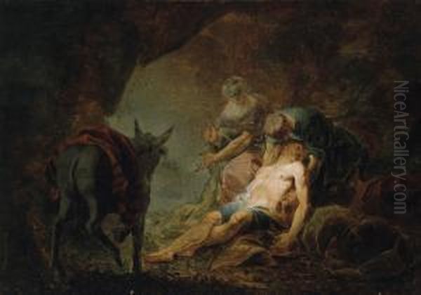 Thegood Samaritan Oil Painting by Johann Zick