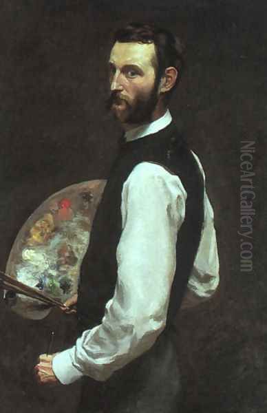 Self-Portrait 1865-66 Oil Painting by Frederic Bazille