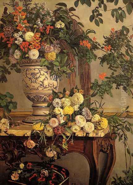 Flowers Oil Painting by Frederic Bazille