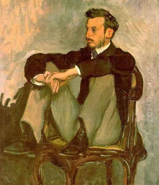 Portrait of Renoir 1867 Oil Painting by Frederic Bazille