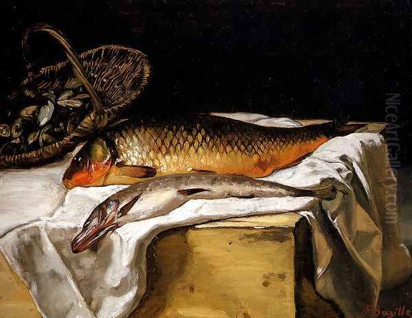 Still Life with Fish Oil Painting by Frederic Bazille