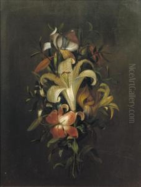 Colourful Lilies Oil Painting by Emilie Ziegler