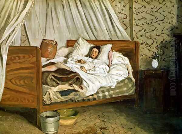 The Improvised Ambulance, The Painter Monet Wounded at Chailly-en-Biere 1865 Oil Painting by Frederic Bazille