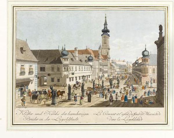 Daskloster Und Kirche Der Barmherzigen Bruder In Derleopoldstadt Oil Painting by Johann Ziegler