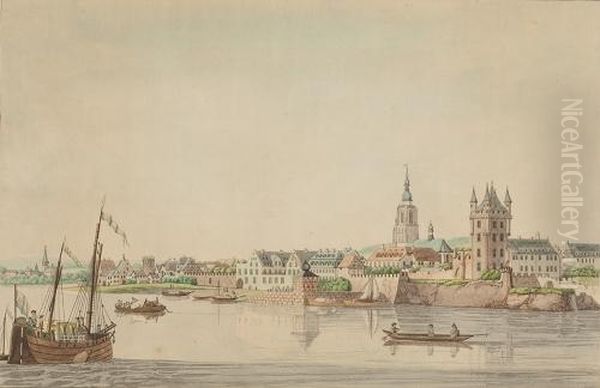 Ansicht Von Elfeld Und Erbach Oil Painting by Johann Ziegler