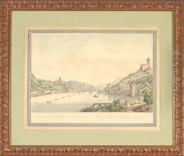 Ansicht Der Festung Rheinfels Und Des Stadtchens St. Goar Oil Painting by Johann Ziegler