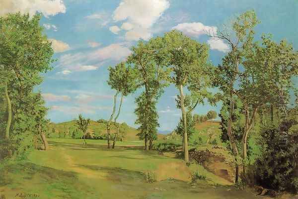 Paysage au Bord du Lez Oil Painting by Frederic Bazille