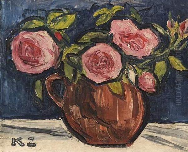 Fleurs. Oil Painting by Kazimierz Zieleniewski