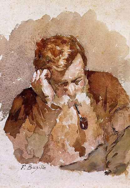 Man with a Pipe 1869 Oil Painting by Frederic Bazille