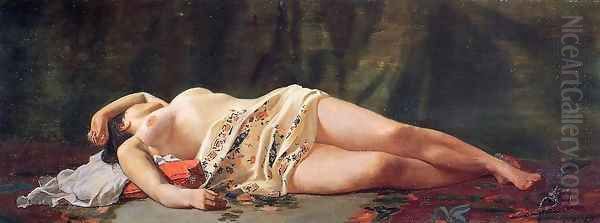 Reclining Nude 1864 Oil Painting by Frederic Bazille