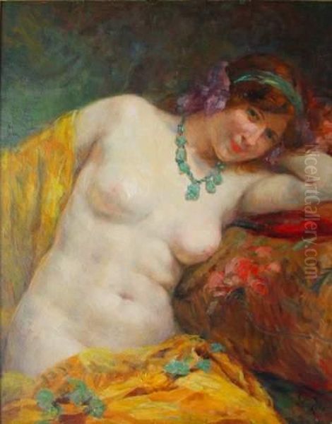 Jeune Femme Au Harem Oil Painting by Edouard Francois Zier