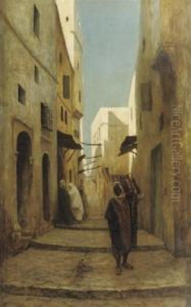 Street Scene In Tunisia Oil Painting by Philip Zilcken