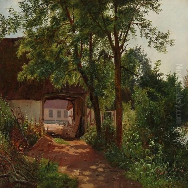 Summer Day At A Farm House Oil Painting by Wilhelm Zillen