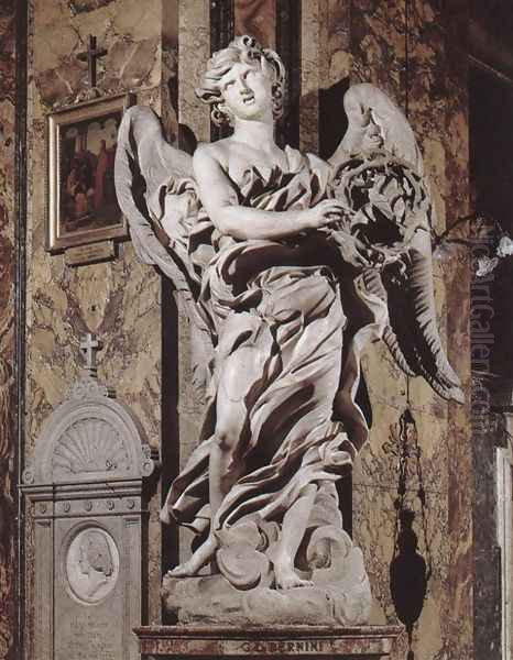 Angel with the Crown of Thorns Oil Painting by Gian Lorenzo Bernini